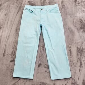 Vintage Ralph Lauren Jeans Womens 10 Blue Bleached Cropped Saturday Jean Casual